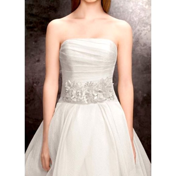 ice queen floral bridal sash wedding belt blue dye main image 3
